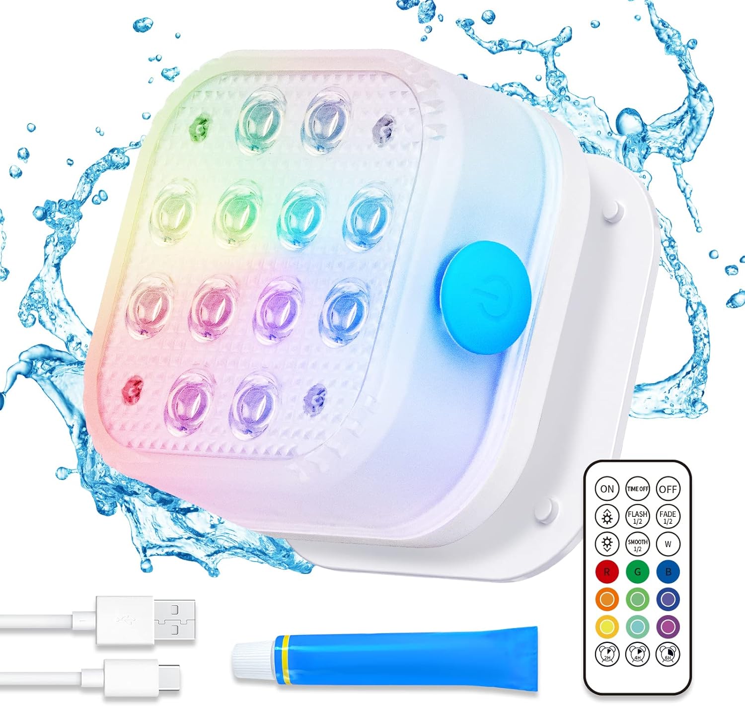 Homly Rechargeable Submersible Pool Lights with Remote