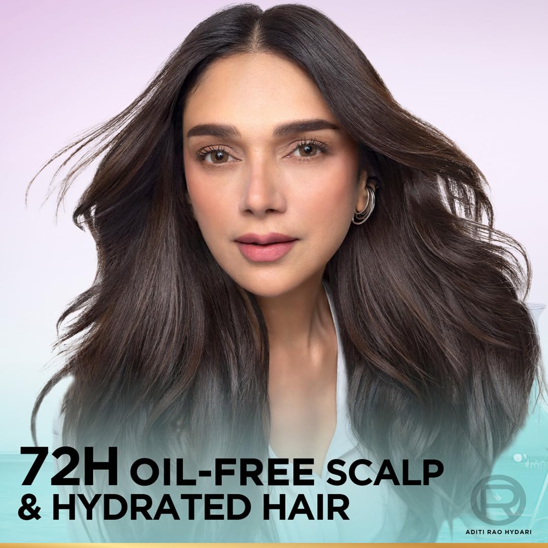 L'Oréal Paris Hyaluron Pure 72H प्यूरिफाइंग शैम्पू, तैलीय स्कैल्प और सूखे बालों के लिए सैलिसिलिक और हाइलूरोनिक एसिड के साथ, 800 ml image 3