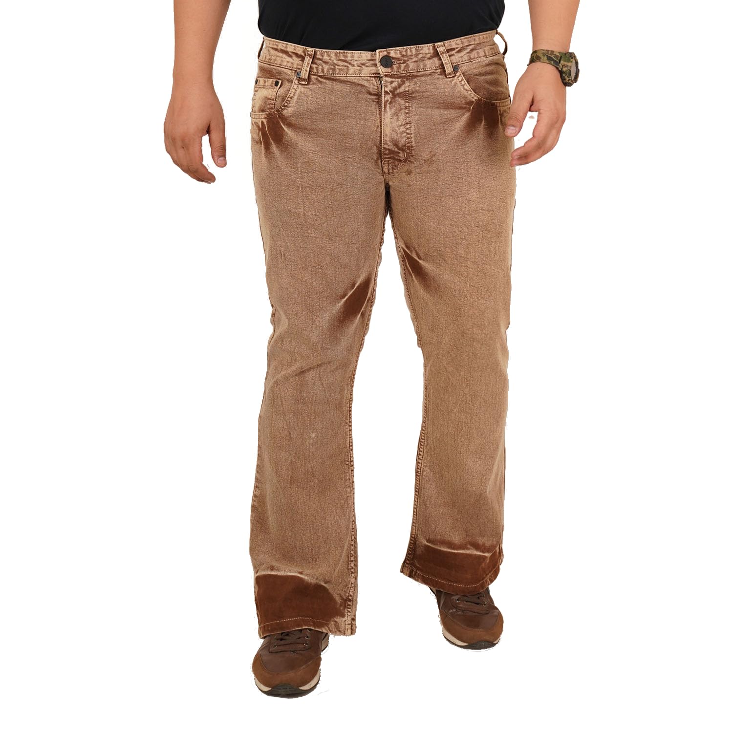Mens Plus Size BootFit Garnet Red Color Denim Jeans - Style Code KGDJN-406015-picture-56