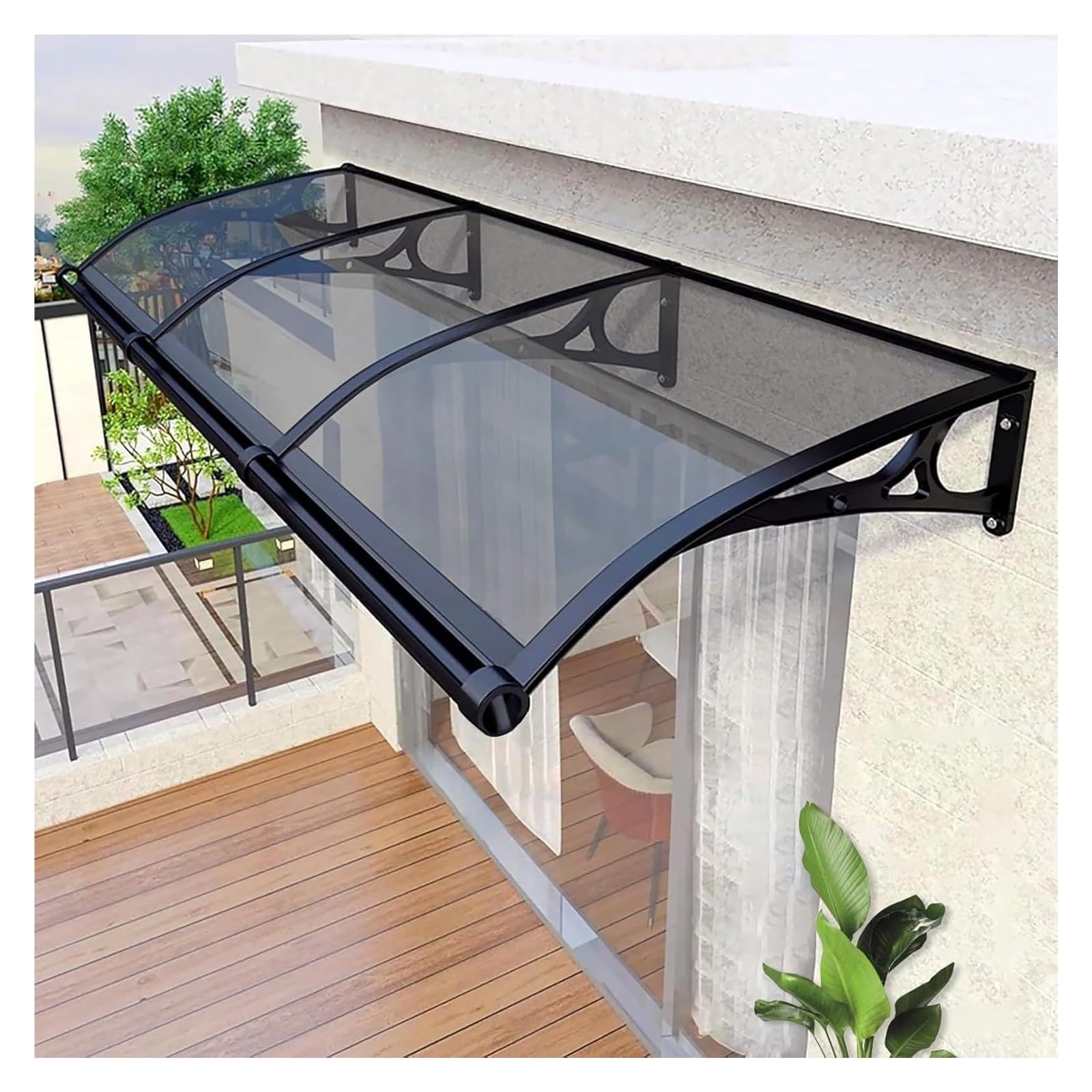 LWJSOCP Outdoor Canopy Awning Gray Sunshade for Entrance Door Patio & Terrace Cover 80x100cm (31.5x39.37in) Weather Resistant Protection for Home Entryway