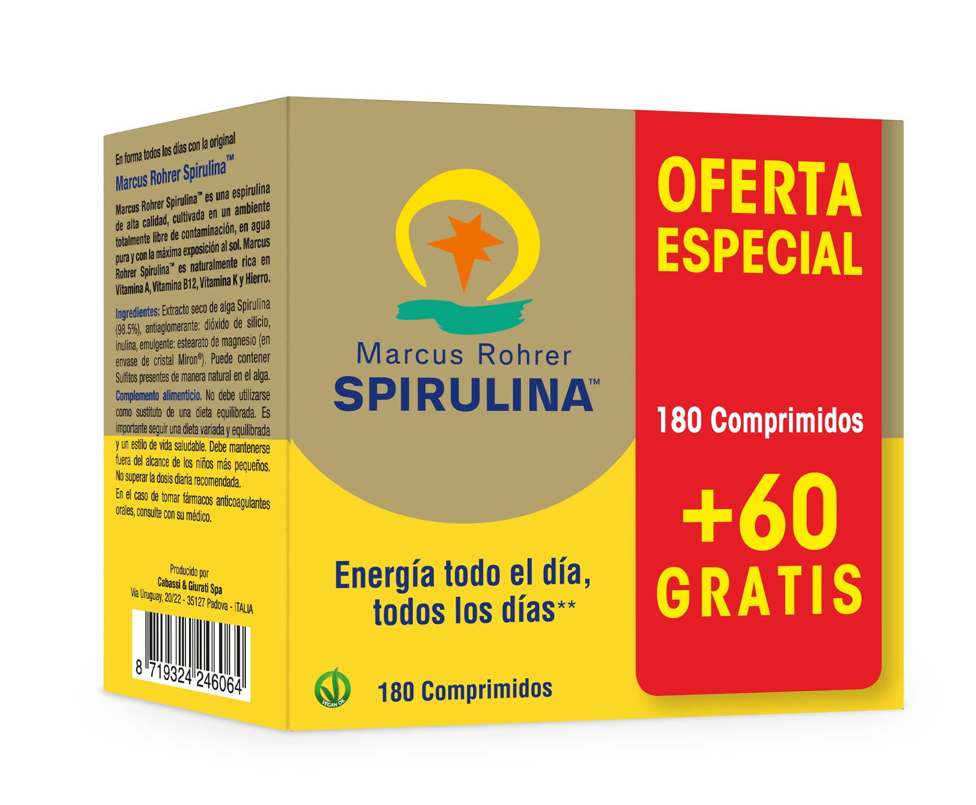 Actibios Spirulina 80+60comp. Marcus Rohrer 300 G, Estándar