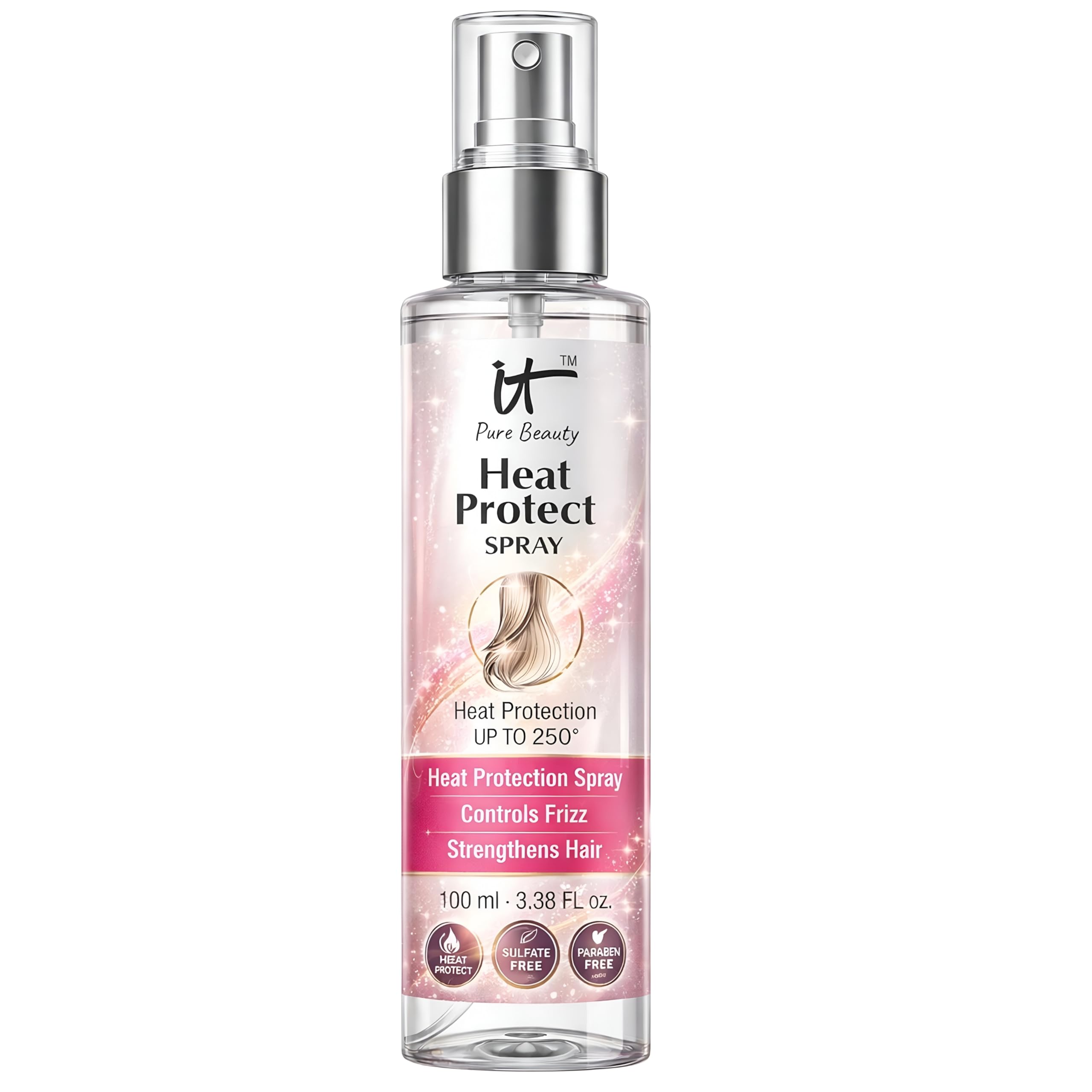 heat protect spray for hair 100 ml | heat protection up to 250°c | anti-frizz hair styling spray | reduces hair breakage | lightweight leave-in heat protectant for women & men