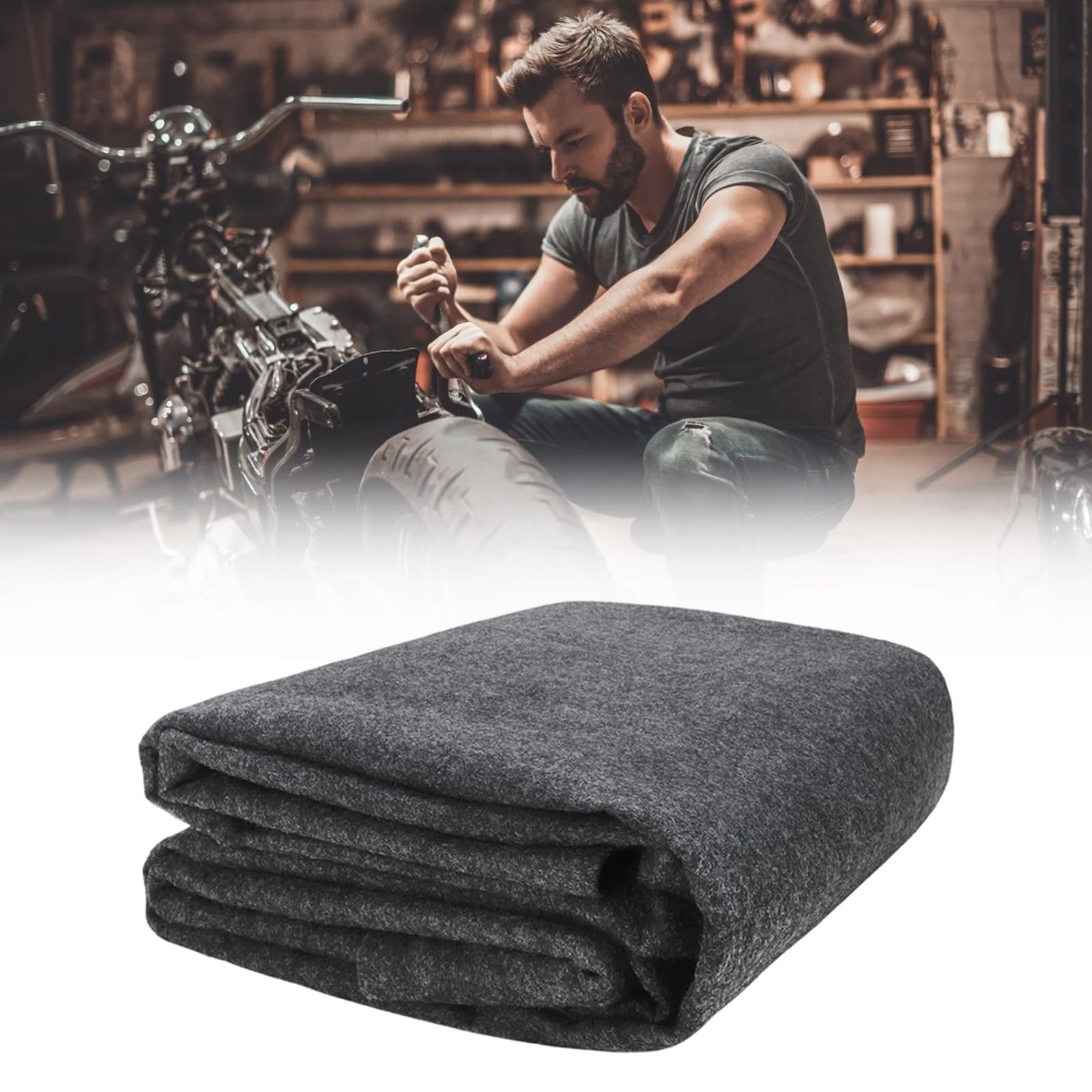 Tapis de garage en feutre résistant 91,4 x 152,4 cm, absorbe l'huile et l'eau, protège les sols lors des réparations de véhicules, tapis de garage antidérapant