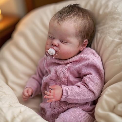Miniatura 4 de WOOROY Muñecas realistas de bebé Reborn  Niña recién nacida durmiente de la vida real de 18 pulgadas, muñeca realista con cuerpo suave pesado,
