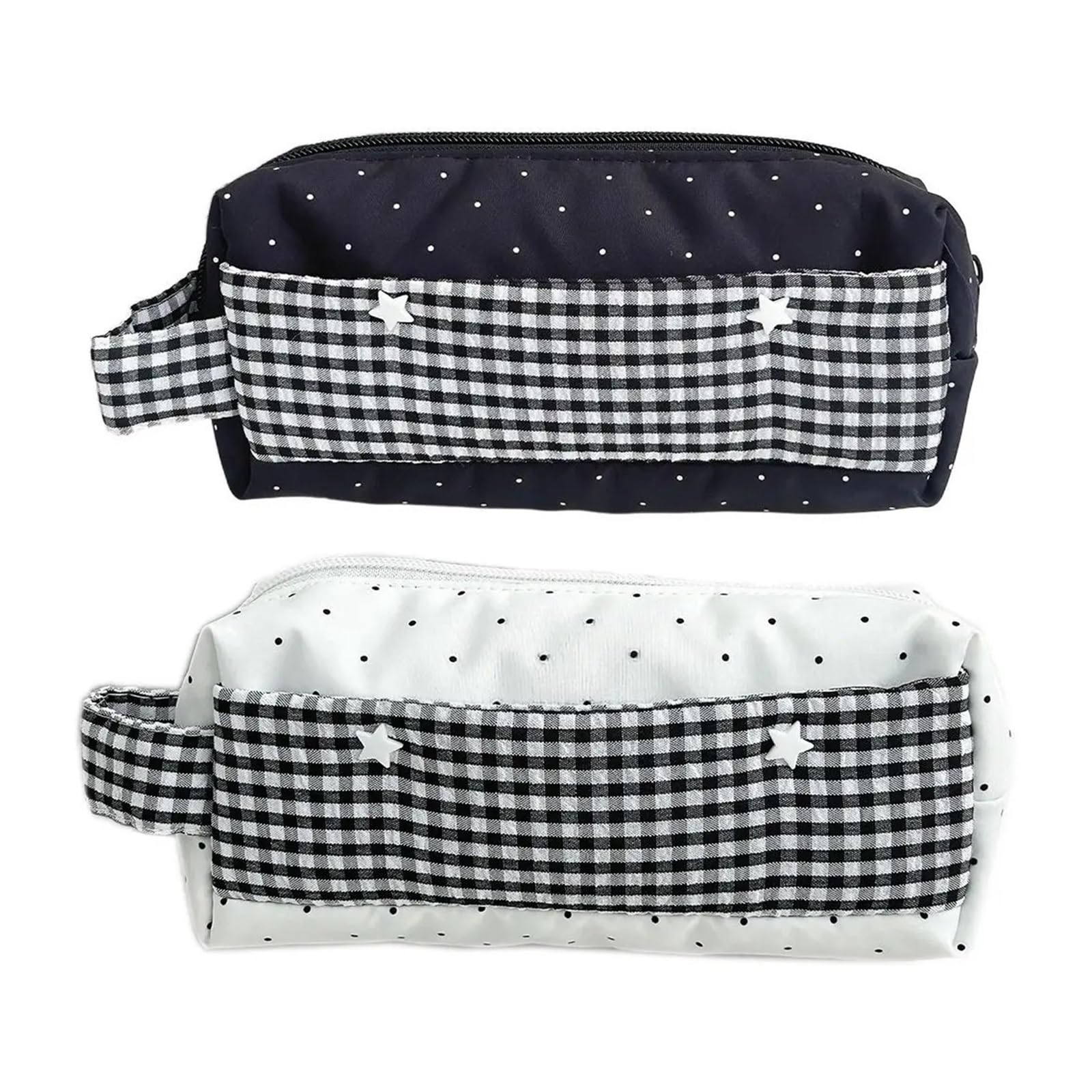 Borsa portapenne for il rientro a scuola | A righe/pois, portatile, grande capacità, multifunzionale, organizer(B)