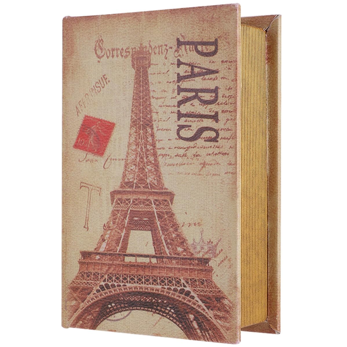 Boîte décorative vintage rangement livre ancien accessoire prop bibliothèque