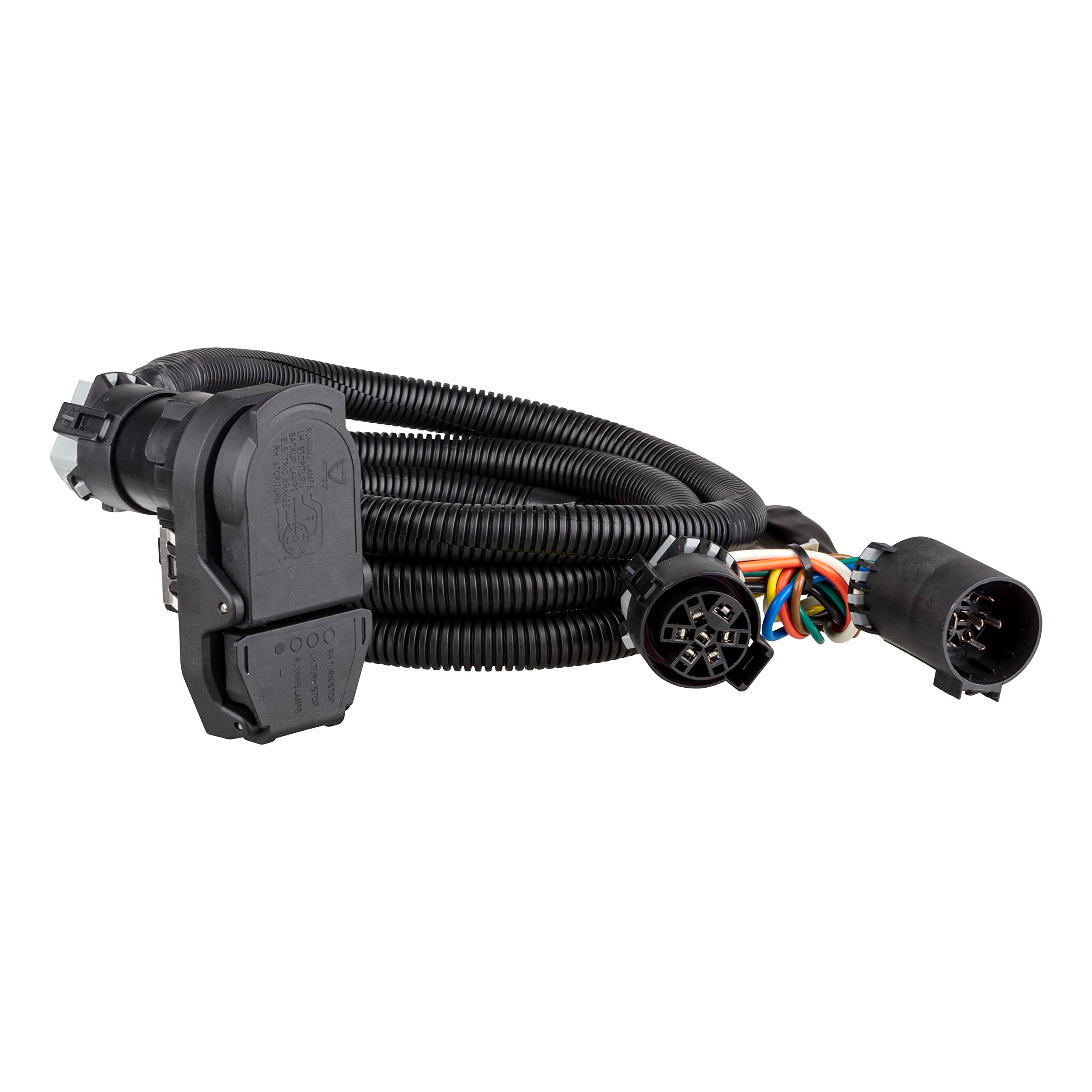 CURT 56003 7-Foot Vehicle-Side Truck Bed 4-Pin, 7-Pin Trailer Wiring Harness Extension, Select Chevrolet, Dodge, Ford, GMC, Nissan, Ram, Toyota