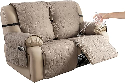 Genina Fundas de sofá para sofá de 3 plazas, 100% impermeables, fundas de sofá reclinable de 3 asientos para sofás reclinables, protector de muebles