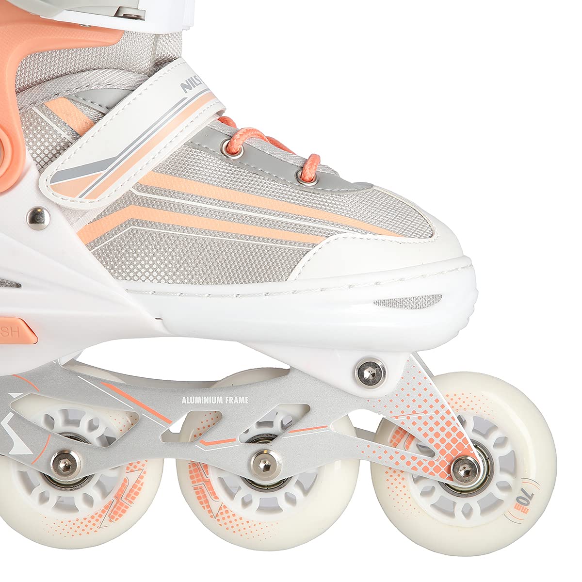2in1 Inlineskates/Schlittschuhe Nils Extreme Lucky Weiß/Rosa ABEC7 Gr. 39-43 verstellbar