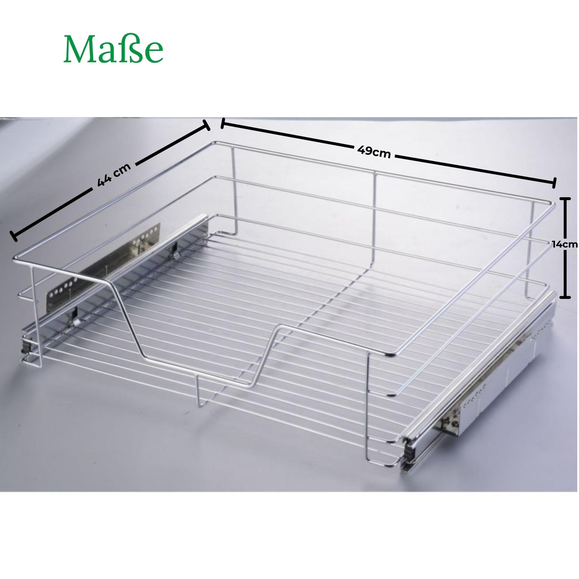 Novaliv 3 STK Teleskop Küchenschubladen 49x44x14cm Nachrüstbare mehr Komfort und Organisation aus hochwertigem Stahl - Teleskopauszug Schubladen Nachrüsten Küche Küchenschubladen