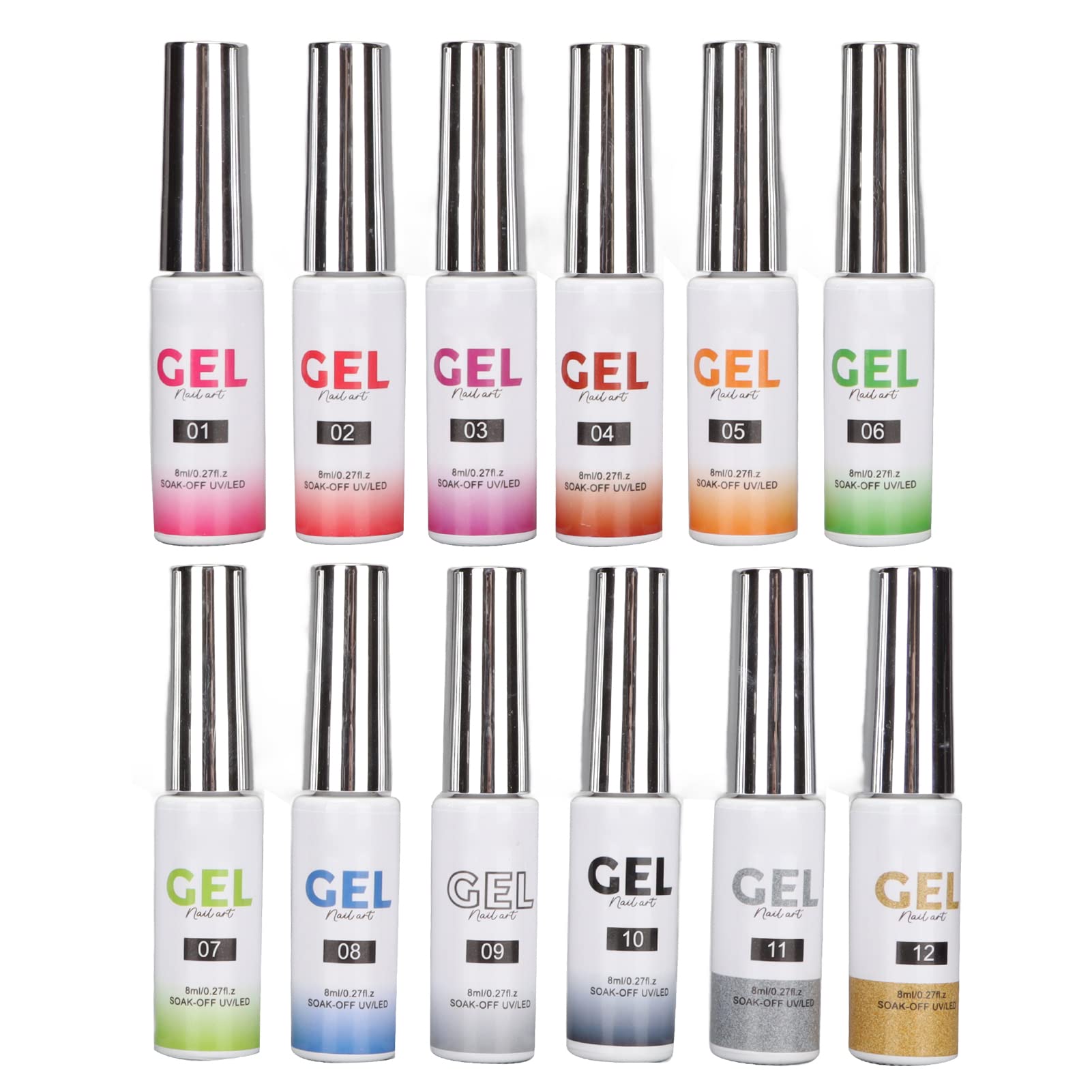 Kit smalto gel per unghie 12 colori Set smalto gel professionale per pittura per salone per principianti di nail art fai te Usa ingredienti naturali sicuri