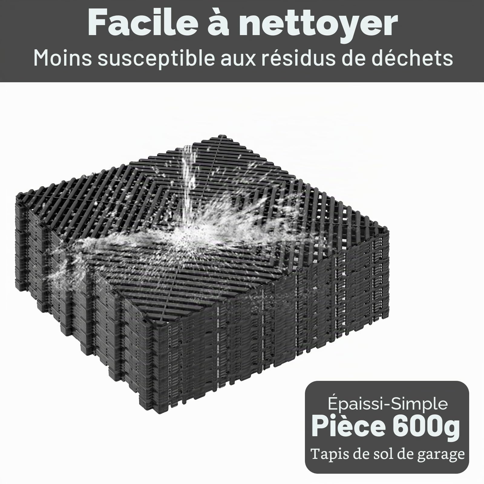 Bimiti Lot de 20 sols en polypropylène 40 x 40 cm - Dalles imbriquées - Tapis de garage - Tapis de drainage extérieur, piscine intérieure (3,2 m²)