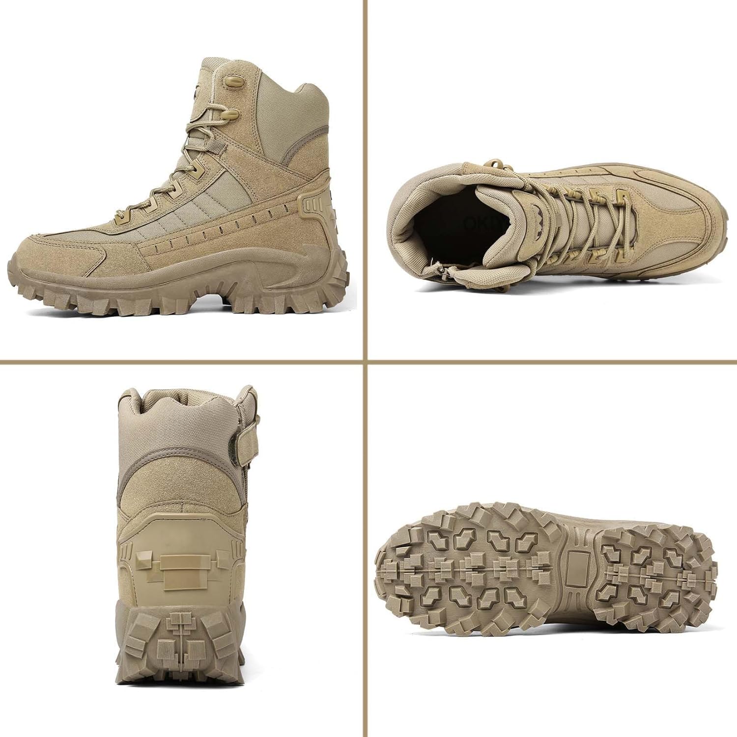 Mens Professional Anti-Puncture Waterproof Anti-Sprain Work & Hiking Boots, Outdoor Lightweight Tactical Combat Shoes