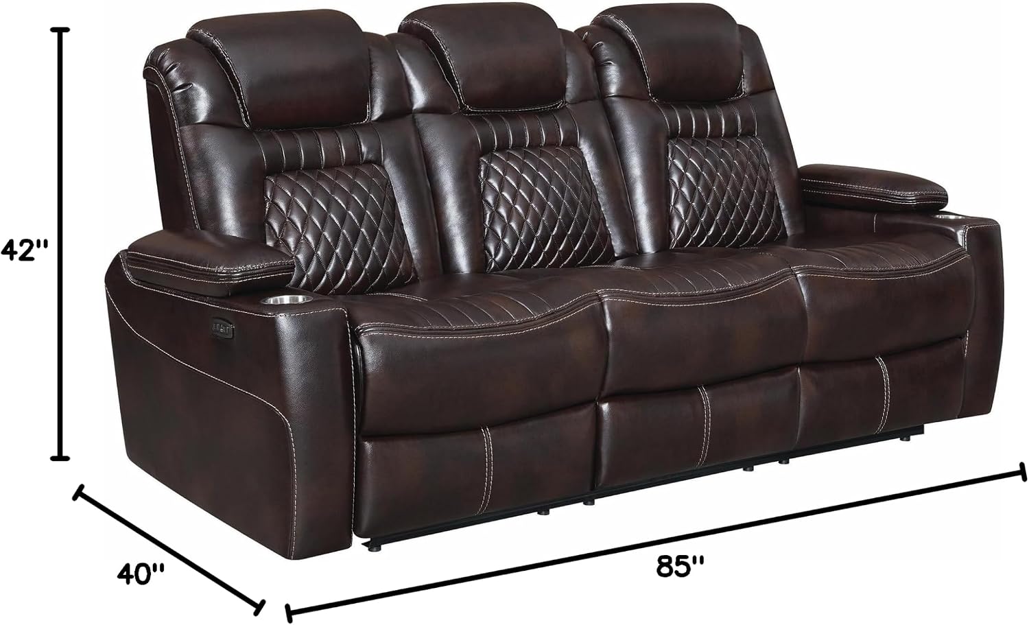 Coaster Home Furnishings Korbach 3-Piece Power Reclining Seat and Power Headrest Living Room Set Espresso
