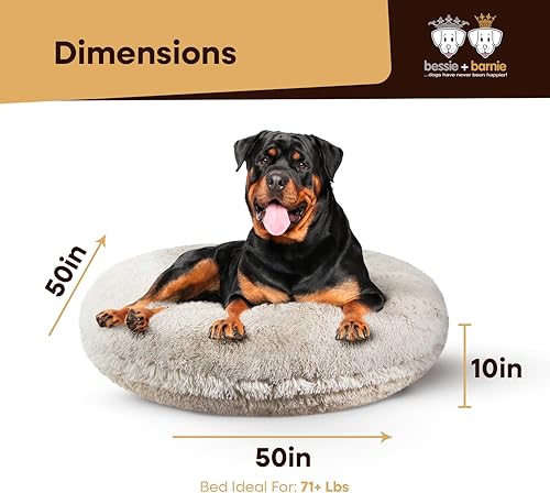 Miniatura 8 de Bessie and Barnie Bagel - Cama para perro de piel sintética extra afelpada - Cama circular para perro - Forro impermeable y funda lavable extraíble