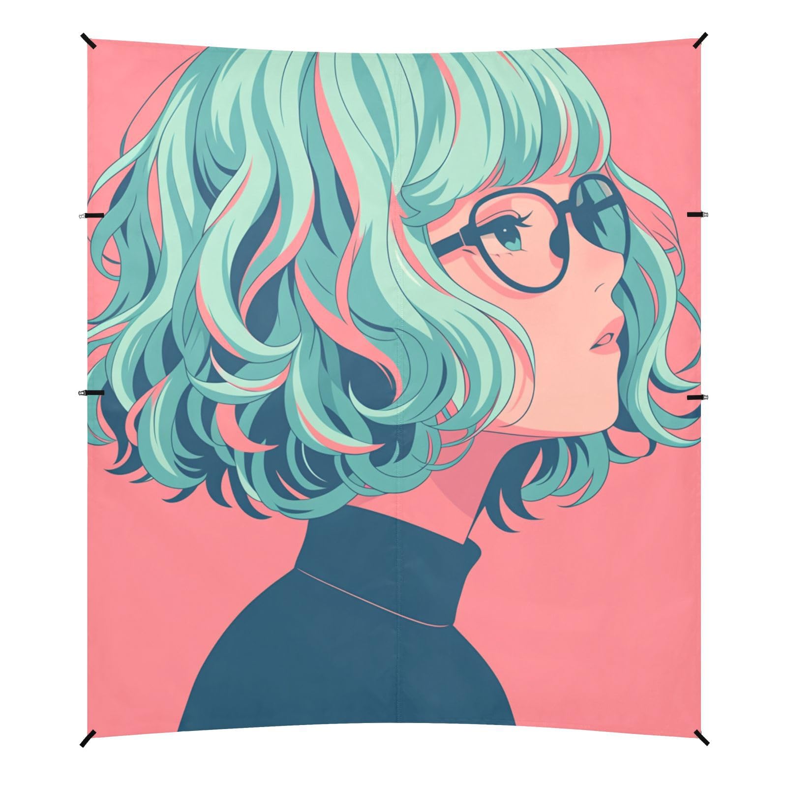 Art Girls Light Pink Beach Cabana Tent UPF50 Water-Resistant Sun Shade with Sandbags & Sand Shovel for Camping, Picnics, Backyard