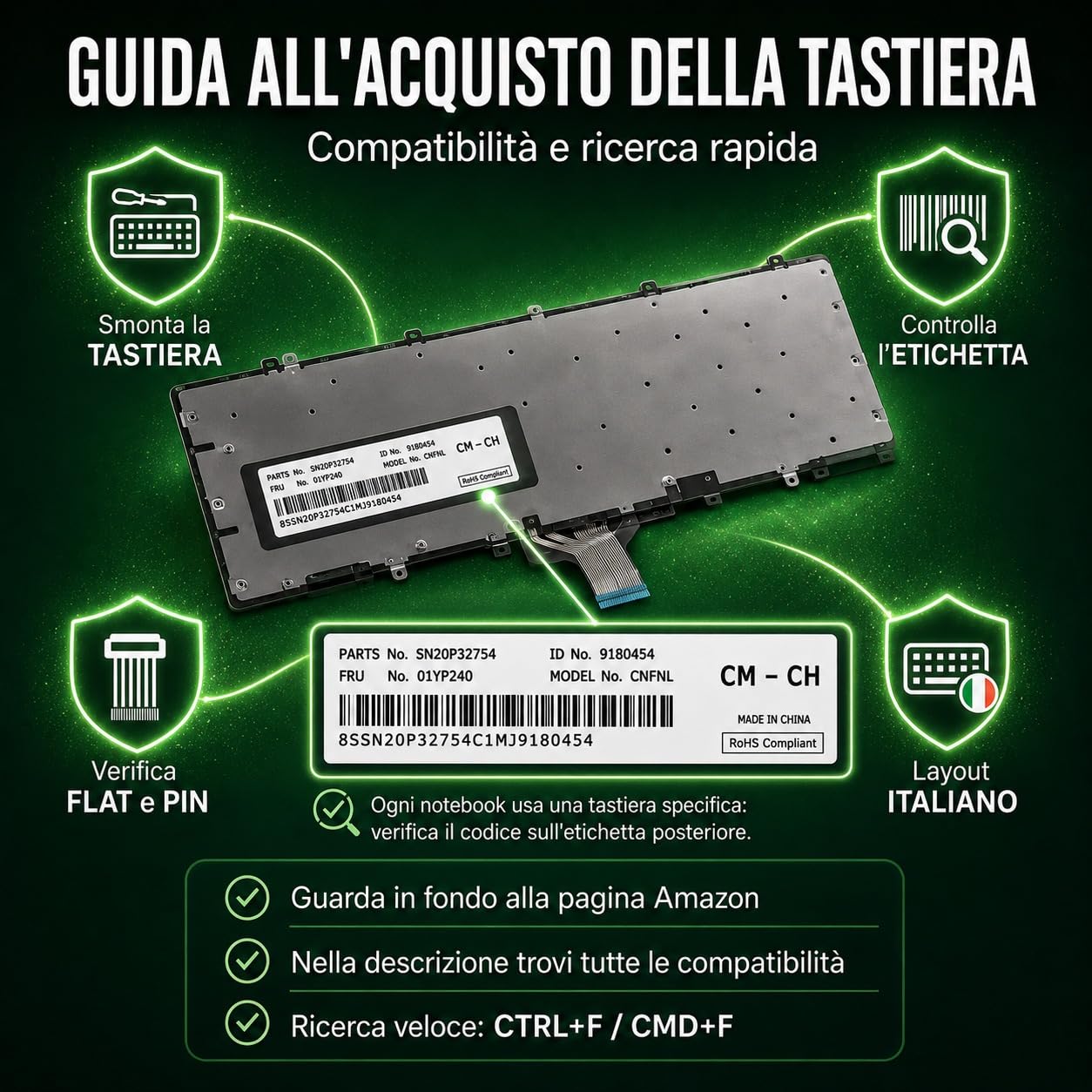 Tastiera Italiana HP Elitebook 745 G2 G3 G4 840 G3 G4 850 G3 Retroilluminazione TrackPad Silver