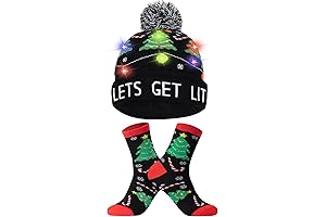 Light-Up Christmas Socks with Illuminated Cheer