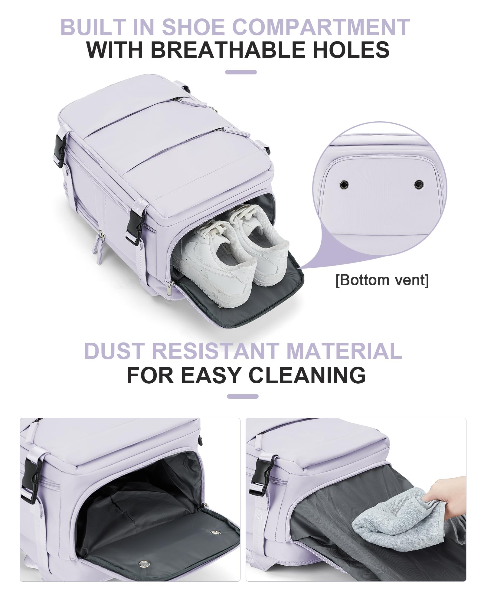 BJLFS Borse da Cabina per Ryanair 40x20x25 Zaino sottovuoto da viaggio Bagaglio a Mano con compressione sottovuoto,Zaino Easyjet 45x36x20,Zaini Casual per laptop da 14 pollici per scuola