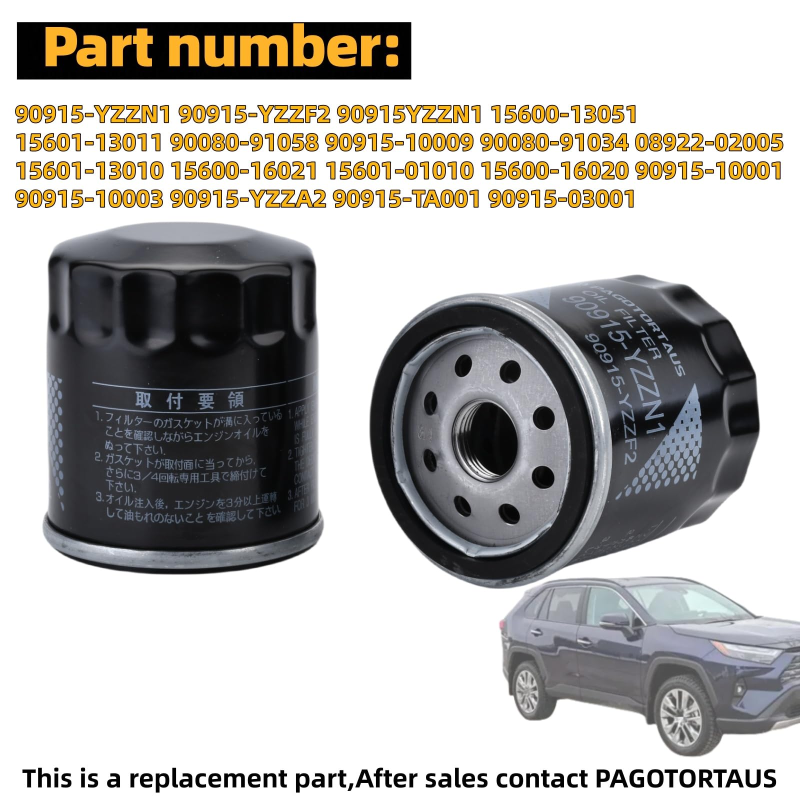 PAGOTORTAUS (6pcs) 90915-YZZN1 90915-YZZF2 Engine Oil Filter with
