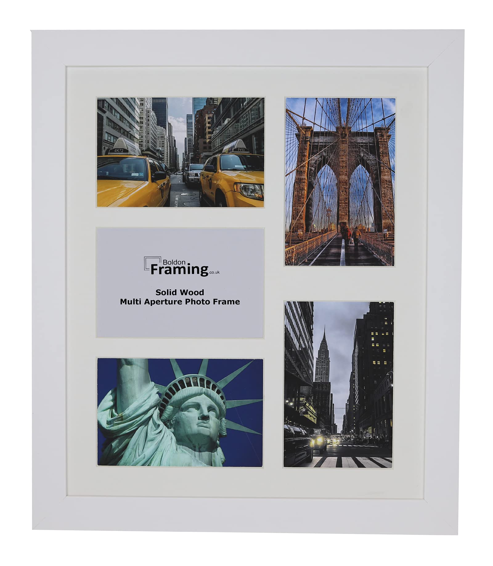Boldon Framing REAL WOOD Square Multi Aperture Photo Picture Frame Instagram Wide Collage