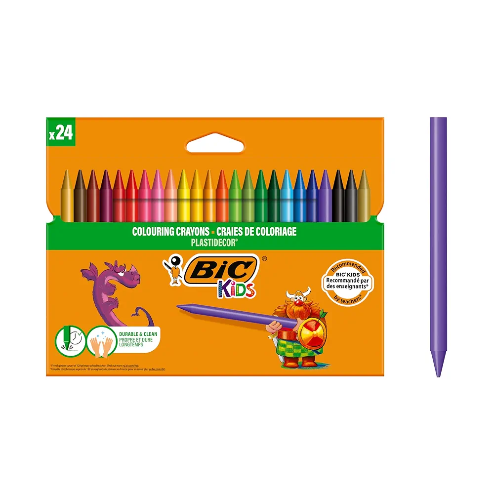 BIC Kids Elleri Kirletmeyen Pastel Boya, 24'lü Kutu