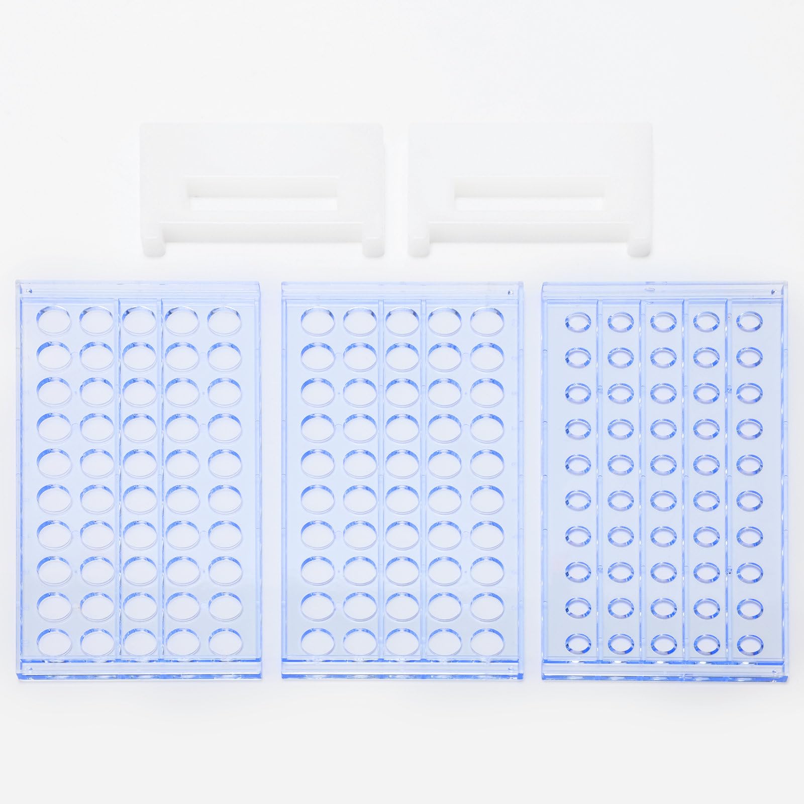 BorinGlass Portatubi di Prova con 50 Posti per Tubi di 13 mm di Diametro Esterno, Organizzatore Da Laboratorio in Plastica Robusta