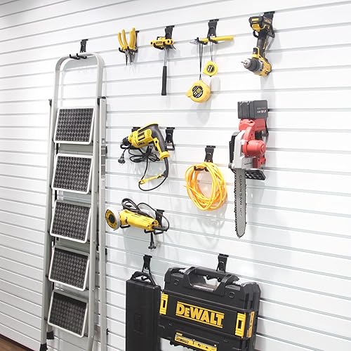 Miniatura 2 de ATOOLA Accesorios de Slatwall, ganchos de listones de garaje, ganchos y ganchos de listones resistentes, gancho en U mediano, paquete de 6