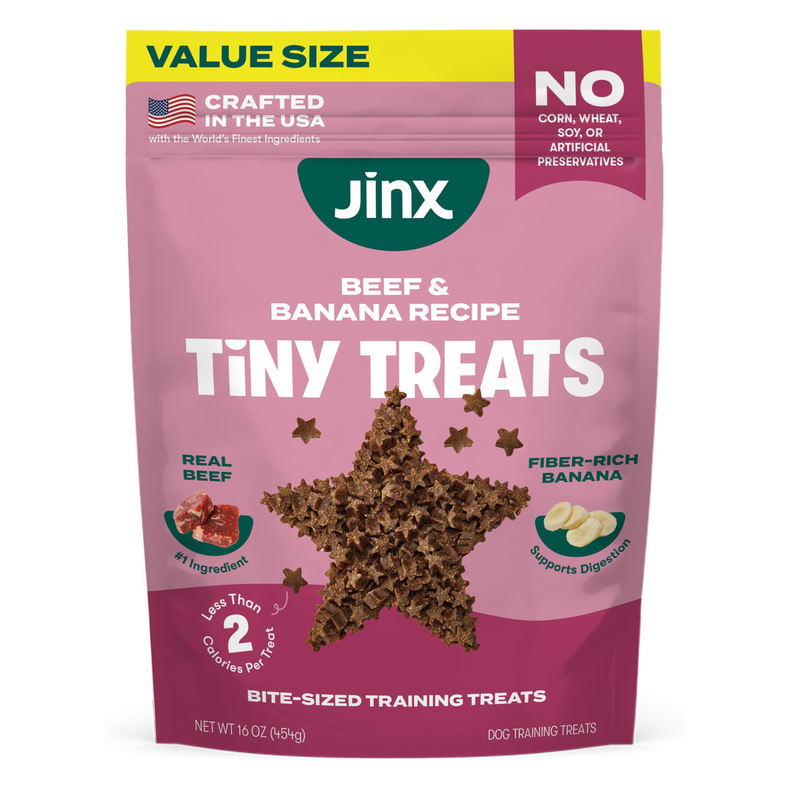Jinx Beef Dog Training Treats - Healthy All-Natural Mini Bite-Sized Dog Treats for Training with Grass-Fed Beef - Pet Products for All Dogs (Puppies,