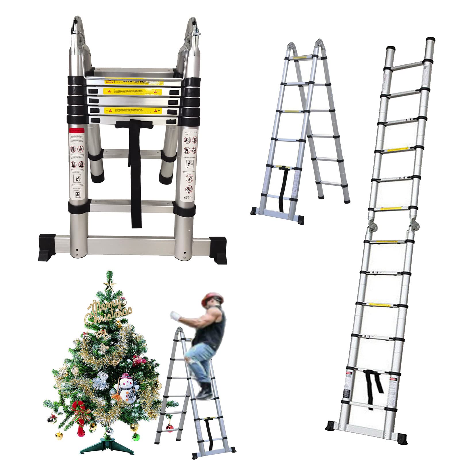 Jupitor 12.5ft Aluminum Telescoping Ladder