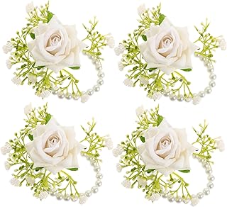 Toyvian 4 Unidades De Corpete De Pulso Da Dama De Honra Corpete De Mão Flores De Pulso Corpete Pulseira De Casamento Flores De Pulso De Noiva Pulseiras De Flores Decorações De Casamento