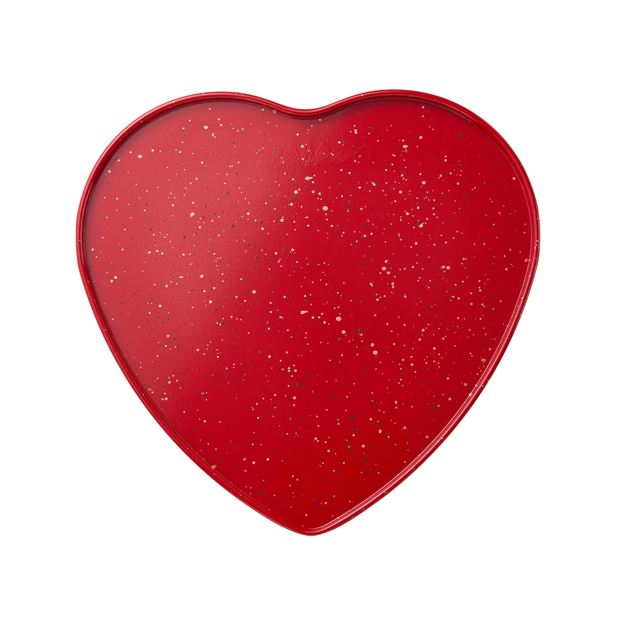 Heart Springform - Sartén de 10 pulgadas, revestimiento de cerámica, antiadherente, granito rojo 7