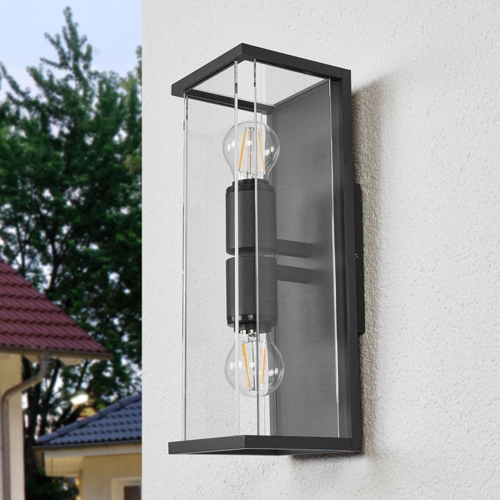 Lucande Applique da esterni (Moderno) colore Nero, in Alluminio applique lampada LED outdoor per facciata/parete terrazzo e balcone