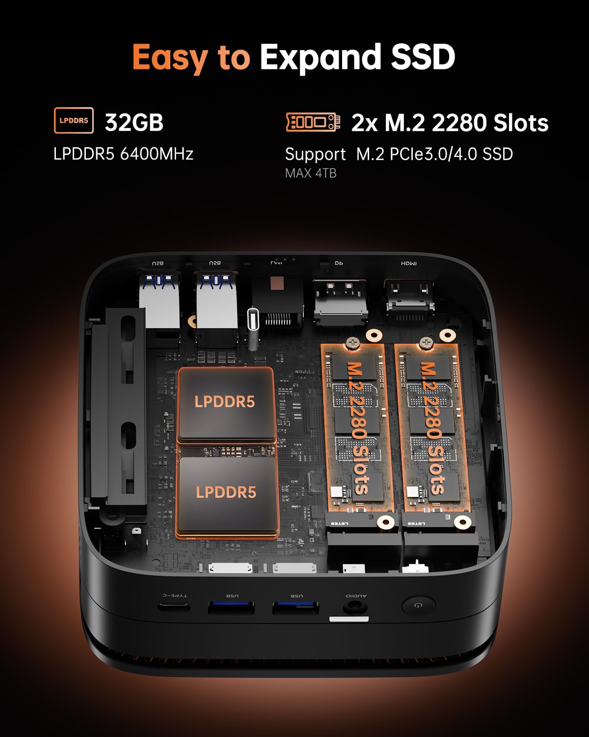 KAMRUI Mini PC para jogos, AMD Ryzen 7 5800U 16GB DDR4 512GB SSD
