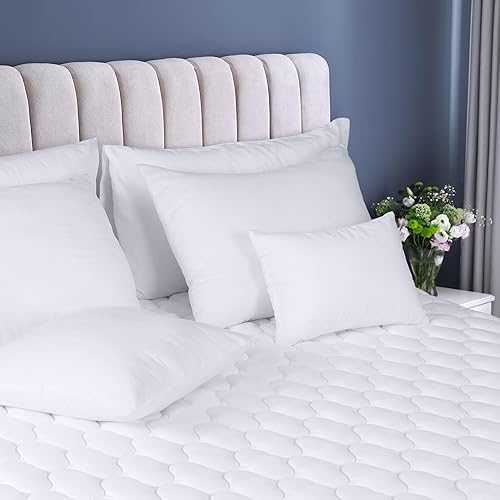 Miniatura 9 de Utopia Bedding Protector de colchón impermeable, protector de colchón Queen, funda acolchada que se estira hasta 16 pulgadas de profundidad (blanco)