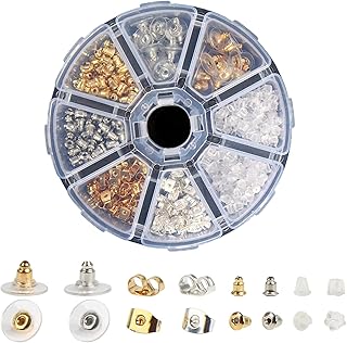 8 Styles Earring Backs, 452PCS(226Pairs) Earring backings, Earring Safety Back Pads backstops Stopper, Clear Rubber Bullet Shape Butterfly Plastic Secure Earring kit