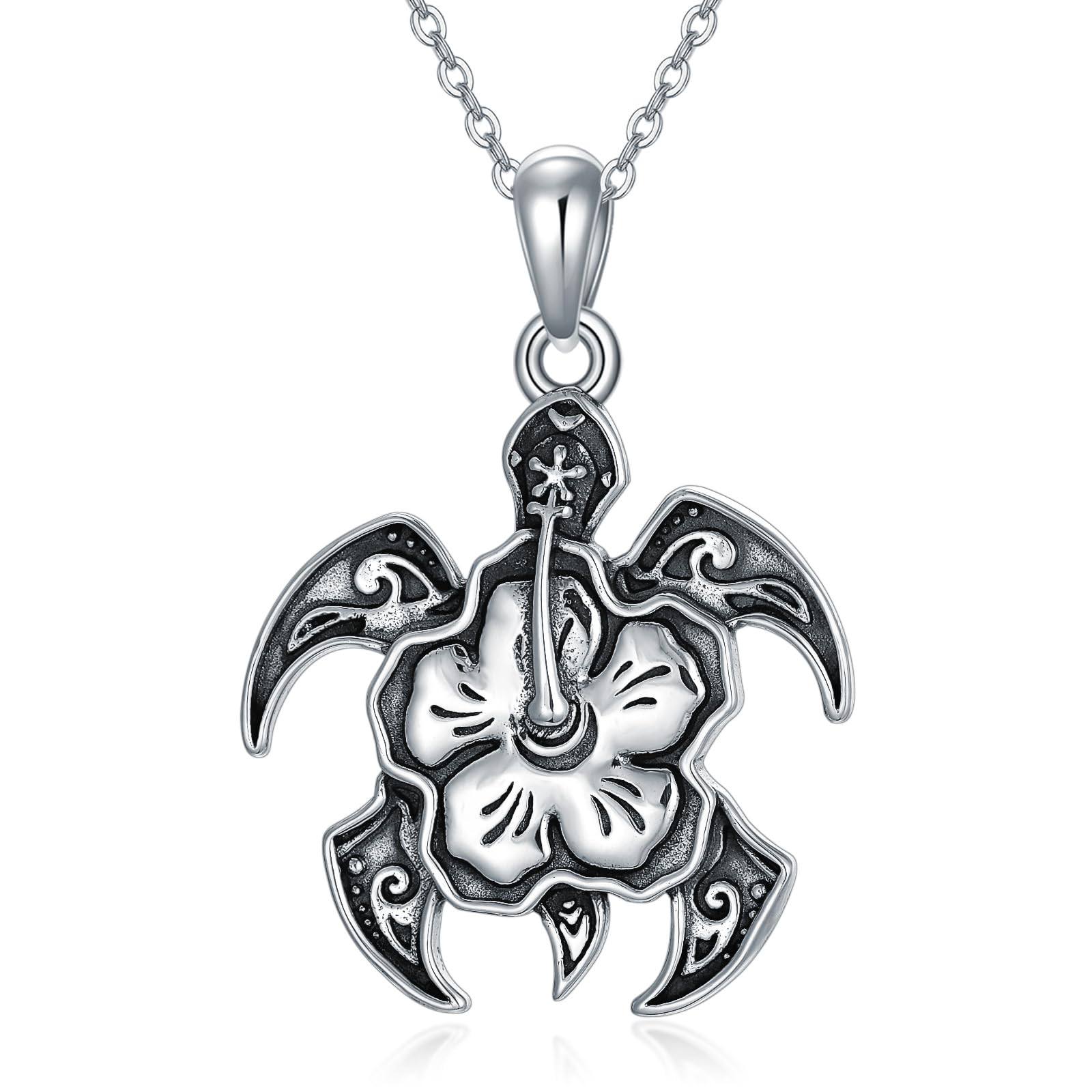 PROESSWolf Necklace Sterling Silver Medallion Pendant Howling Wolf Necklace Norse Amulet Protection Jewelry for Women Men