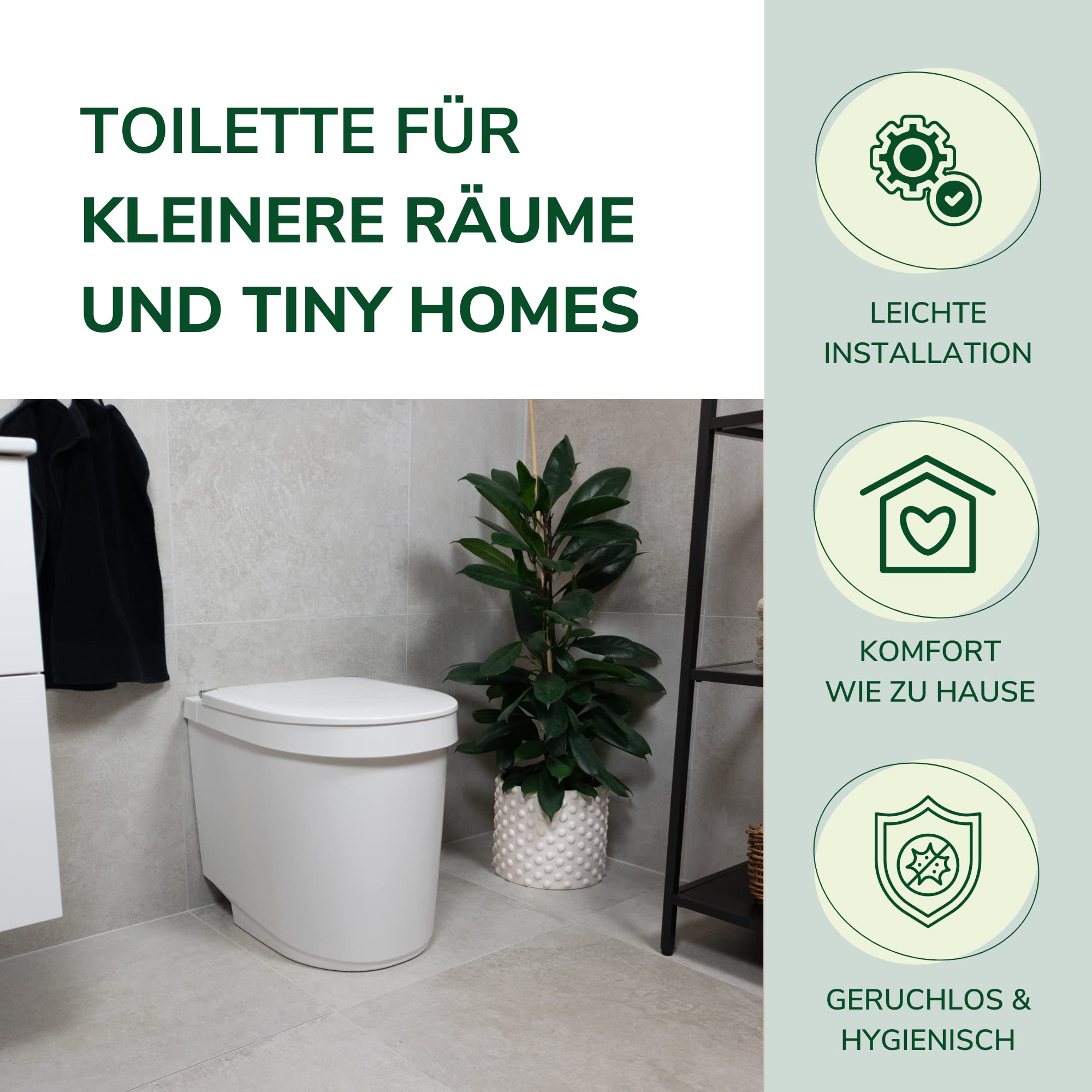 Natursache Tiny Campingtoilette von Separett - Trenntoilette - speziell für Tiny Homes & kleine Räume wie z.B. Camper-Vans entwickelt - auch als Blackout Notfallausrüstung geeignet