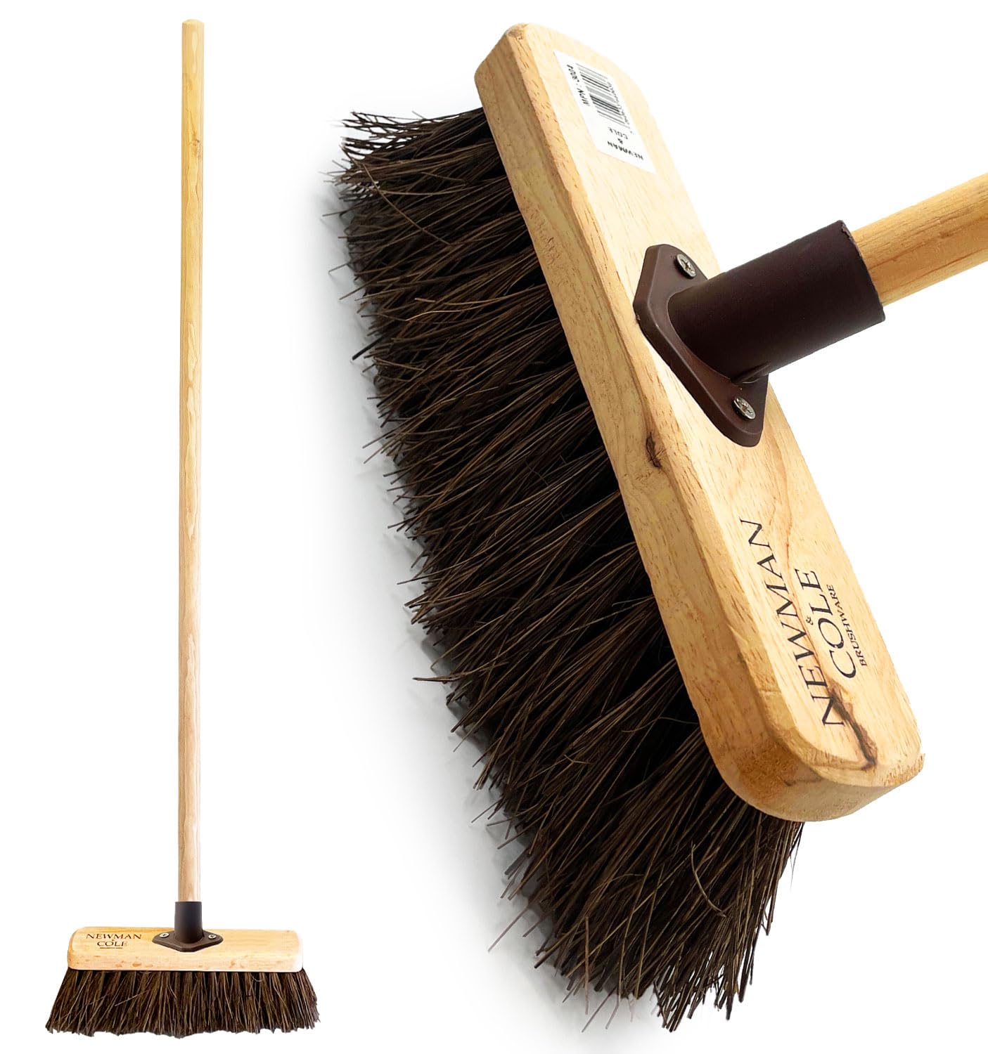 Newman And Cole Brown 10” Outdoor Broom Yard Brush With Stiff Bristles The Perfect Garden Broom (Brown)