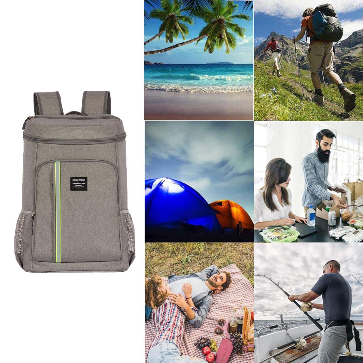33L wasserdichter kühlrucksack mit guter Isolation kühltasche Rucksack Kühlbox Rucksack Picknickrucksack für Camping und Wandern
