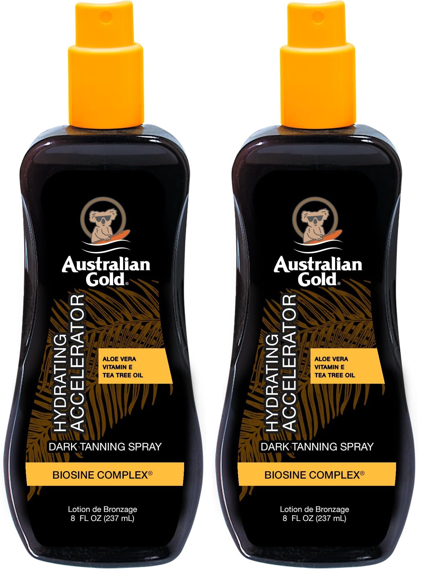 Australian Gold Dark Tanning Accelerator Spray Gel, 8 Ounce | Moisturize & Hydrate Skin | New Packaging Same Great Formula (a70003) (Pack of 2)