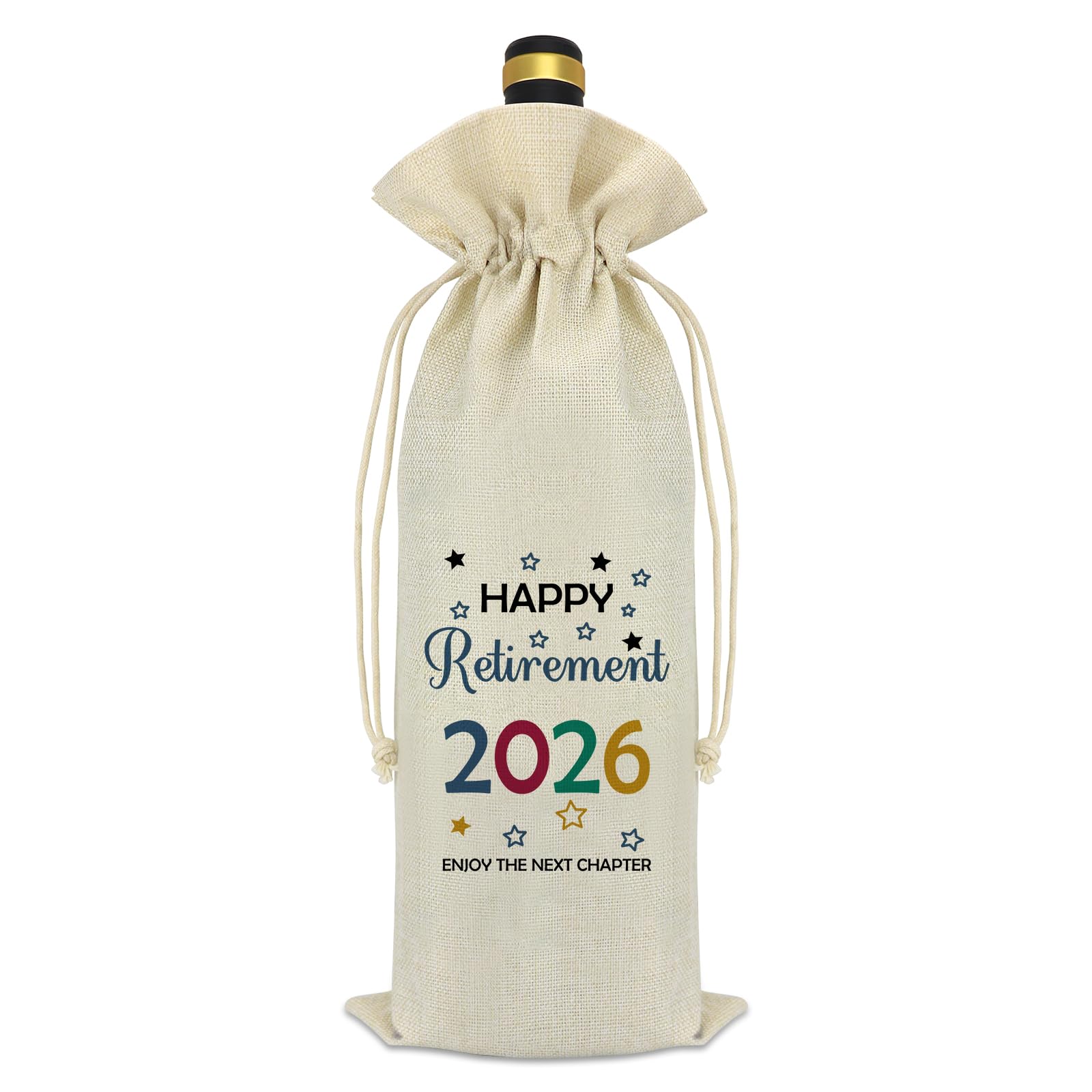 Mikela Happy Retirement 2026 Wine Bottle Bag Retirement Gifts for Women Men Coworkers Retired Decorative Wine Bag Leaving Gift for Best Friends Boss Colleagues Going Away Goodbye Farewell Moving Away