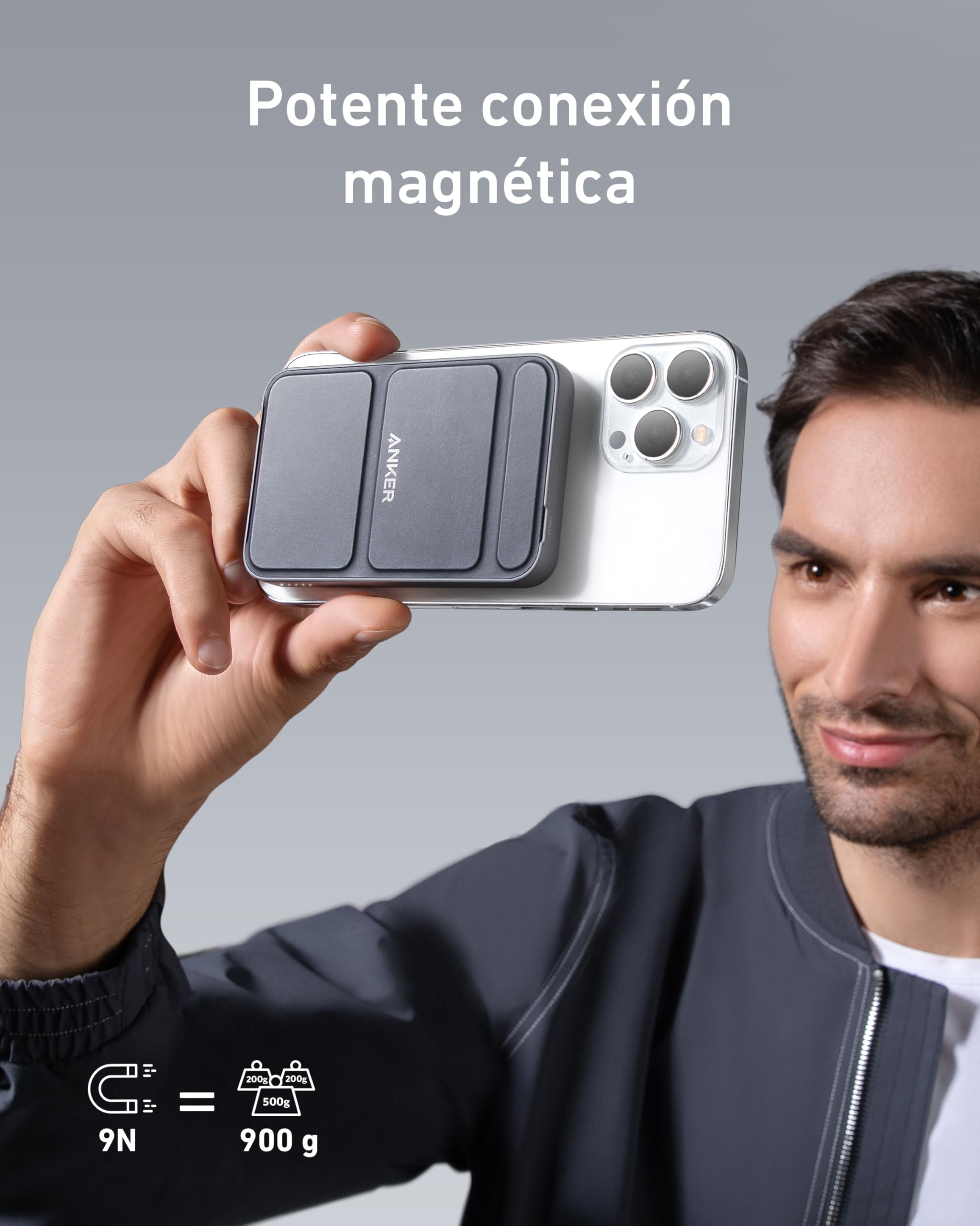 Anker 622 MagGo - Banco de energía magnético inalámbrico (5000 mAh, Plegable, con USB-C para iPhone 17/16/15 Series, interestelar)