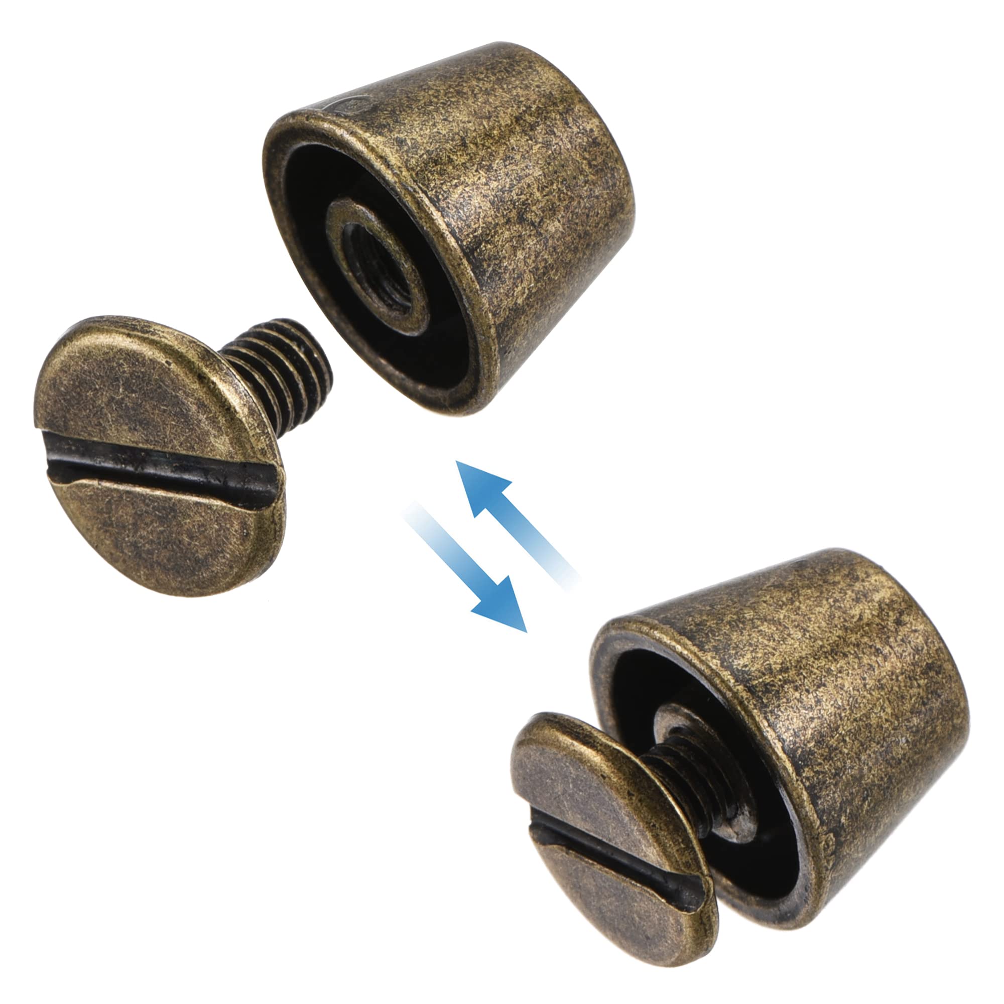 Rivets Goujons Pour Cuir - 10x7mm - Vis Dos Creux - Lot De 20 En 5 Couleurs