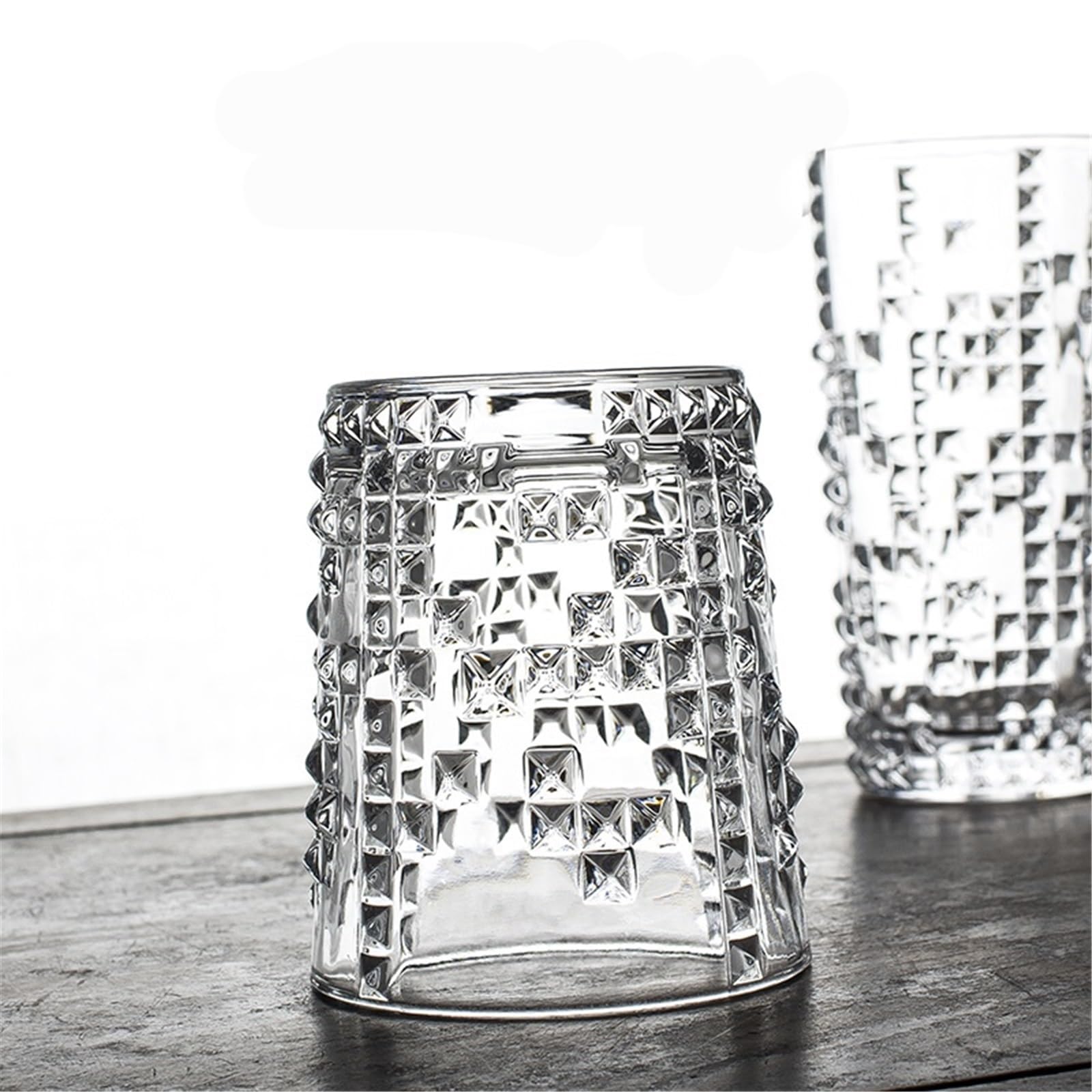 vaso de agua Paquete de 2 vasos cristal transparente sin plomo(Pequeño)