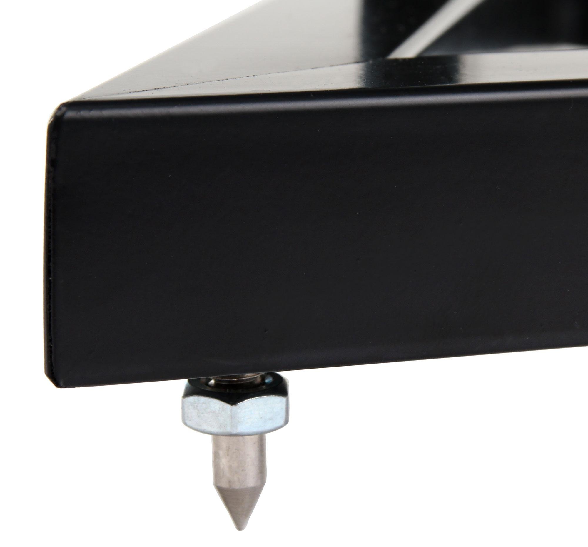 Pronomic 2X Pieds SCS-20 pour Moniteur Studio, 90 cm, Base Triangulaire, Pieds Caoutchouc/Spikes, goupille sécurité, Acier, Plateau avec Bande Caoutchouc, Noir thermolaqué.