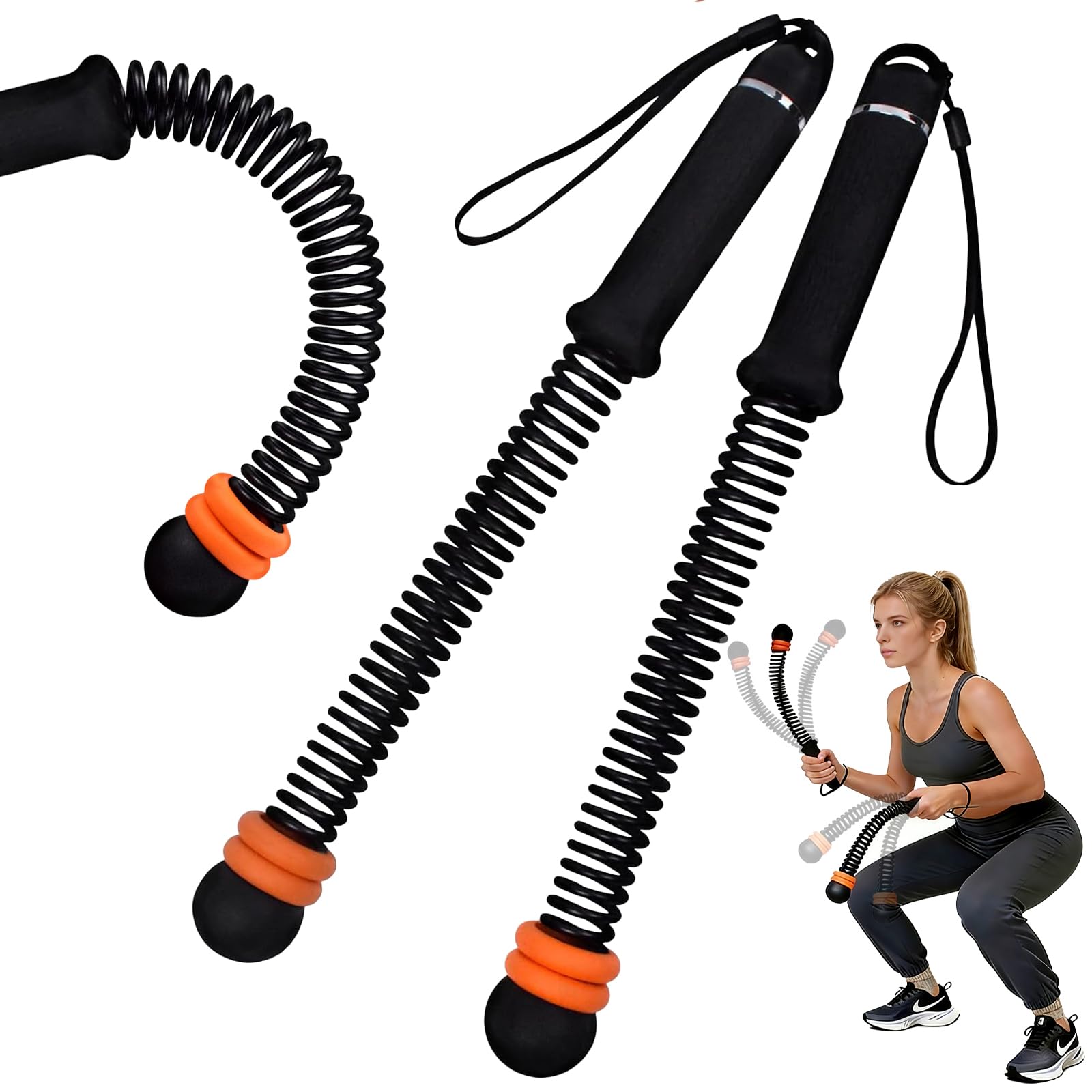 Hyhuiyin Ropeless Battle Rope with Adjustable Weights, Cordless Battle Ropes for Home Gym Fat Burning & Cardio Weighted Strength Training Gym Exercise Equipment for Arms, Core, Butt, Back, Legs