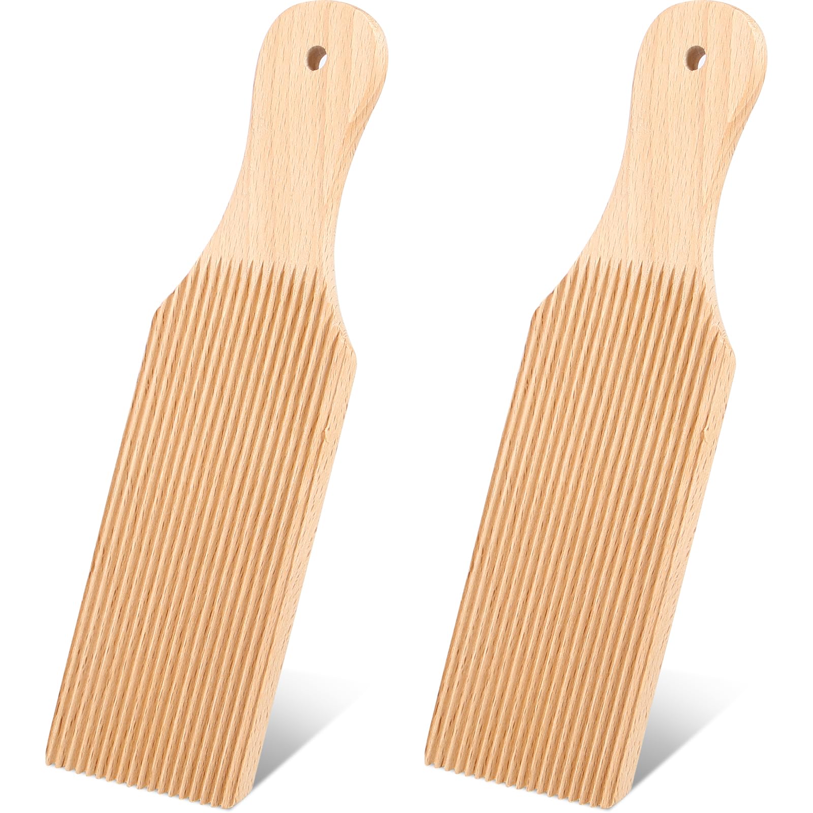 2 Pcs Wooden Gnocchi Board Butter Paddles, Spaghetti Macaroni Pasta Board Practical Gnocchi Maker Homemade Pasta Making Tools for Home Kitchen Festival Restaurant 9.1 x 2.8 Inches