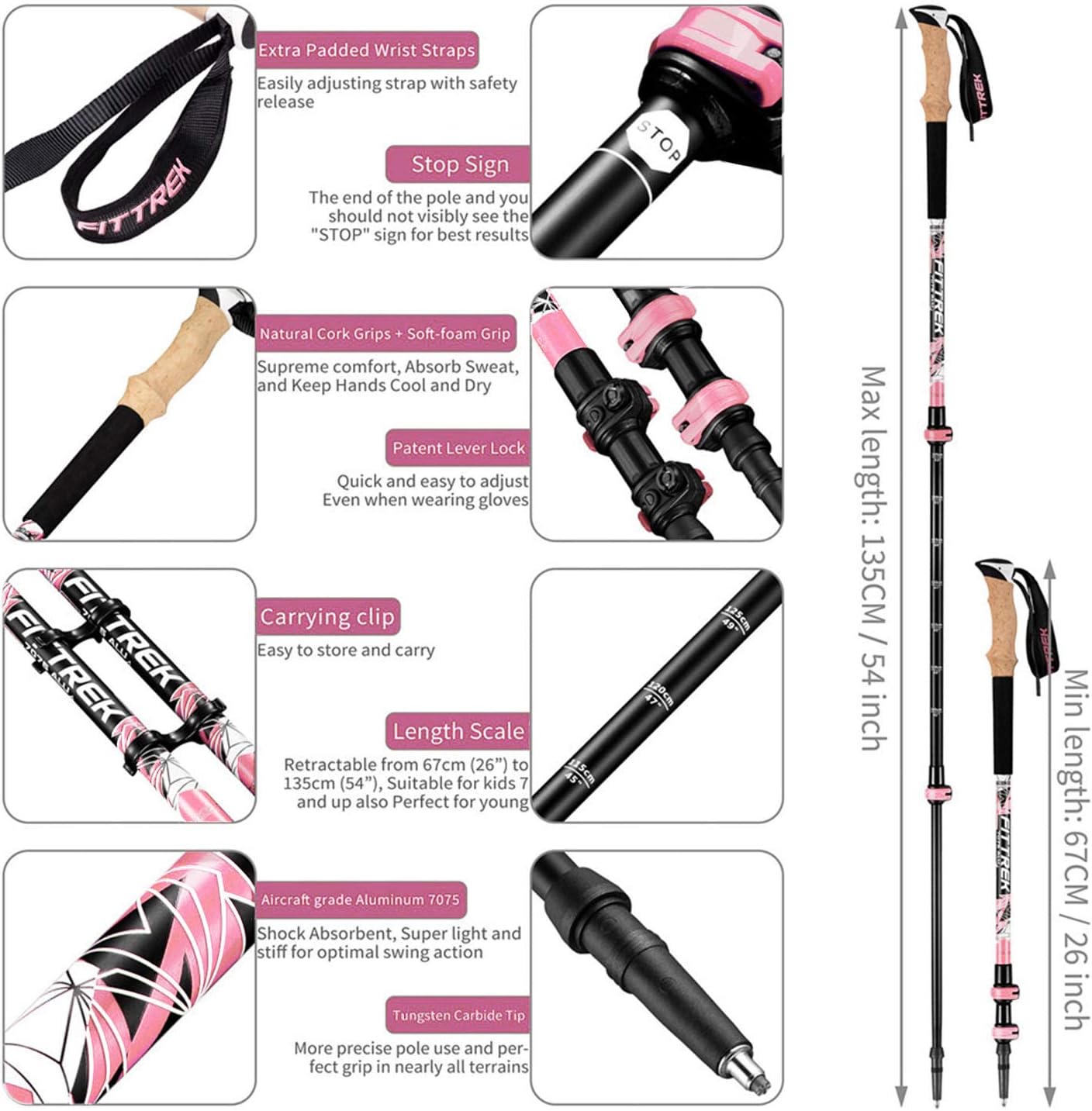 Carbon fibre walking poles Outlet