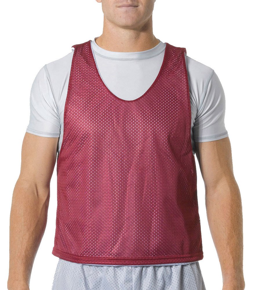 A4 Lacrosse Open Bottom Reversible Practice Jersey, Cardinal/Wht, X-Large